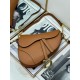 Miglior Falso Borsa Saddle Dior con tracolla in pelle di vitello martellata marrone Economiche Premium