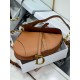 Miglior Falso Borsa Saddle Dior con tracolla in pelle di vitello martellata marrone Economiche Premium