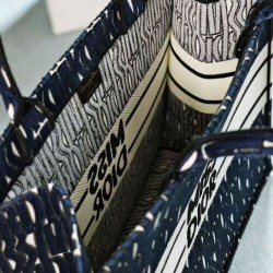 Migliore Repliche Dior Miss Dior Book Tote Grande Blu scuro Economiche Outlet Online