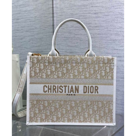 Migliore Repliche Dior Dior Book Tote Media Crema Economiche Outlet Online