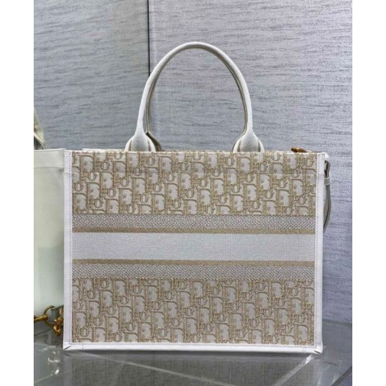 Migliore Repliche Dior Dior Book Tote Media Crema Economiche Outlet Online