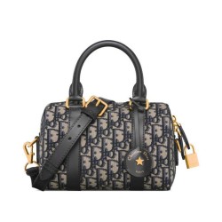 Replica perfetta Borsa Dior Groove 20 Dior Oblique jacquard Blu scuro Imitazione Outlet Online