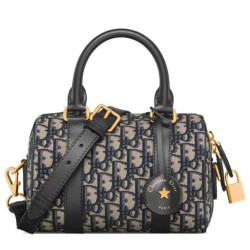 Replica perfetta Borsa Dior Groove 20 Dior Oblique jacquard Blu scuro Imitazione Outlet Online