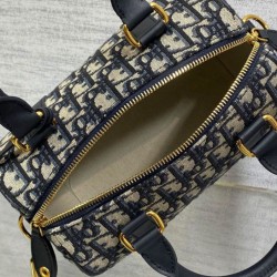 Replica perfetta Borsa Dior Groove 20 Dior Oblique jacquard Blu scuro Imitazione Outlet Online