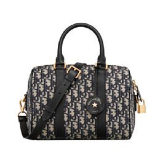 Perfette Qualità Repliche Borsa Dior Groove 25 Oblique jacquard Blu scuro Imitazione