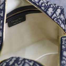 Perfette Qualità Repliche Borsa Dior Groove 25 Oblique jacquard Blu scuro Imitazione