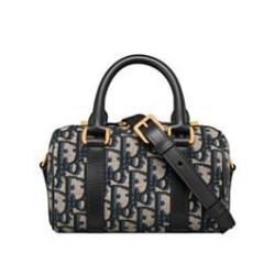 Replica perfetta Borsa Dior Groove 16 Mini Dior Oblique jacquard Blu scuro Imitazione Outlet Online