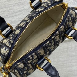 Replica perfetta Borsa Dior Groove 16 Mini Dior Oblique jacquard Blu scuro Imitazione Outlet Online