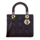Replica perfetta Borsa media Dior Lady Dior Blu Scuro Imitazione Outlet Online