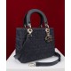 Replica perfetta Borsa media Dior Lady Dior Blu Scuro Imitazione Outlet Online