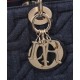 Replica perfetta Borsa media Dior Lady Dior Blu Scuro Imitazione Outlet Online