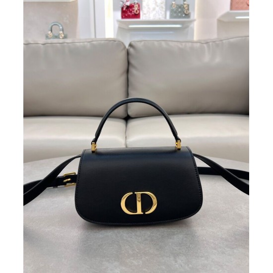 Perfette Qualità Repliche Borsa a mano piccola Dior 30 Montaigne Avenue Nero Imitazione