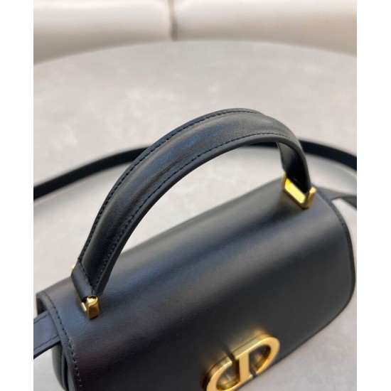 Perfette Qualità Repliche Borsa a mano piccola Dior 30 Montaigne Avenue Nero Imitazione