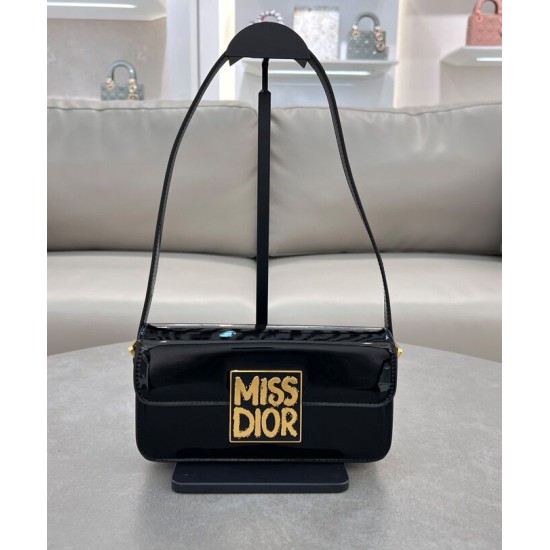 Replica perfetta Dior Miss Dior Flap Bag Nero Imitazione Outlet Online