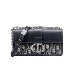 Replica perfetta Dior 30 Montaigne East-West Bag con catena Blu scuro Imitazione Outlet Online