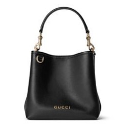 Perfette Qualità Repliche Borsa a secchiello Gucci GG Emblem Mini 815118 Nero Imitazione
