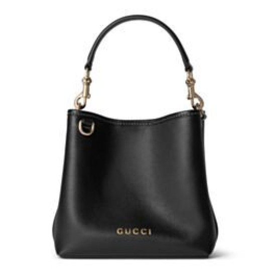 Borsa a secchiello Gucci GG Emblem Mini 815118 Nero Replica originale di alta qualità Perfette Qualità Repliche Borsa a secchiello Gucci GG Emblem Mini 815118 Nero Imitazione