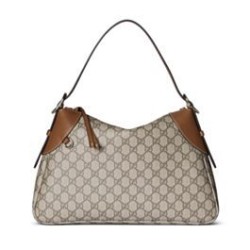 Replica perfetta Borsa a tracolla media Gucci GG Emblem 815217 Caffè Imitazione Outlet Online