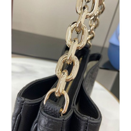 Migliore Repliche Borsa a tracolla piccola Gucci GG Emblem 815263 Nero Economiche Outlet Online