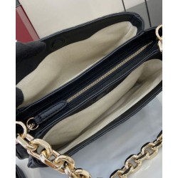 Migliore Repliche Borsa a tracolla piccola Gucci GG Emblem 815263 Nero Economiche Outlet Online