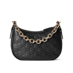 Miglior Falso Borsa a tracolla piccola Gucci con stemma GG 815409 Nera Economiche Premium