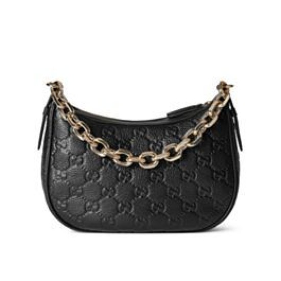 Miglior Falso Borsa a tracolla piccola Gucci con stemma GG 815409 Nera Economiche Premium