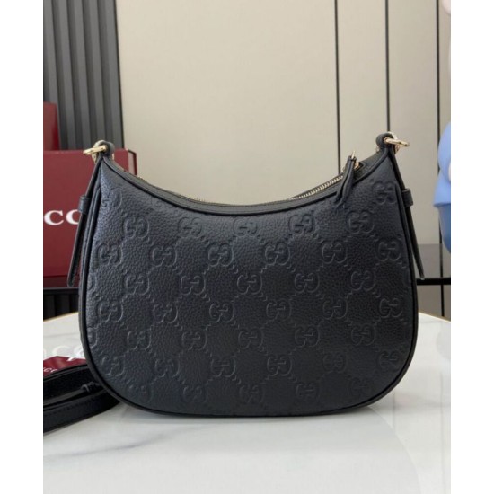 Miglior Falso Borsa a tracolla piccola Gucci con stemma GG 815409 Nera Economiche Premium