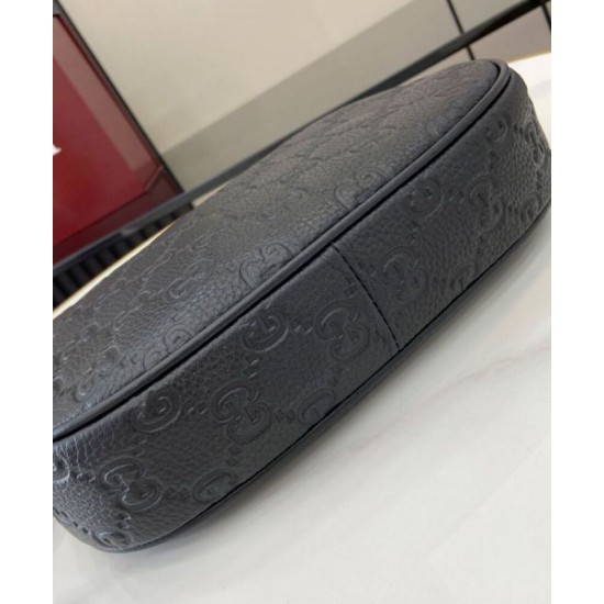 Miglior Falso Borsa a tracolla piccola Gucci con stemma GG 815409 Nera Economiche Premium