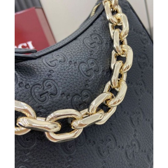 Miglior Falso Borsa a tracolla piccola Gucci con stemma GG 815409 Nera Economiche Premium