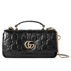 Replica perfetta Borsa Mini con Manico Superiore Gucci GG Milano 806017 Nero Imitazione Outlet Online