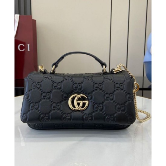Replica perfetta Borsa Mini con Manico Superiore Gucci GG Milano 806017 Nero Imitazione Outlet Online