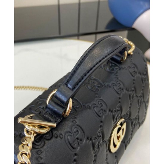 Replica perfetta Borsa Mini con Manico Superiore Gucci GG Milano 806017 Nero Imitazione Outlet Online