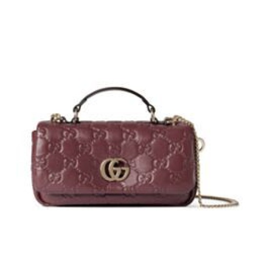 Perfette Qualità Repliche Borsa Mini con Manico Superiore Gucci GG Milano 806017 Malva Imitazione
