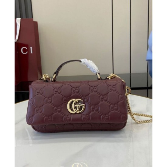 Perfette Qualità Repliche Borsa Mini con Manico Superiore Gucci GG Milano 806017 Malva Imitazione