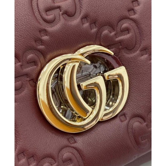 Perfette Qualità Repliche Borsa Mini con Manico Superiore Gucci GG Milano 806017 Malva Imitazione
