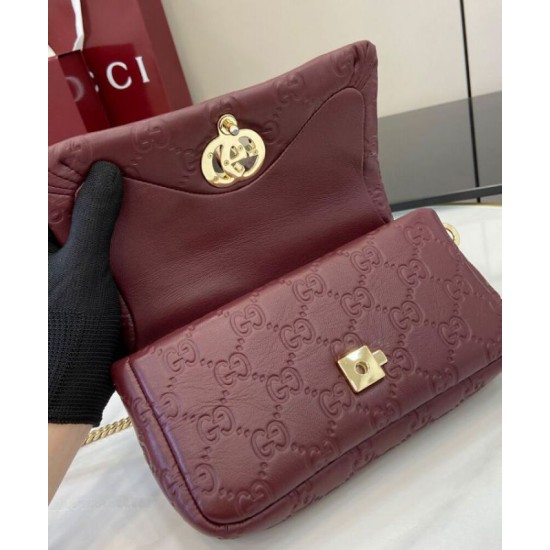 Perfette Qualità Repliche Borsa Mini con Manico Superiore Gucci GG Milano 806017 Malva Imitazione