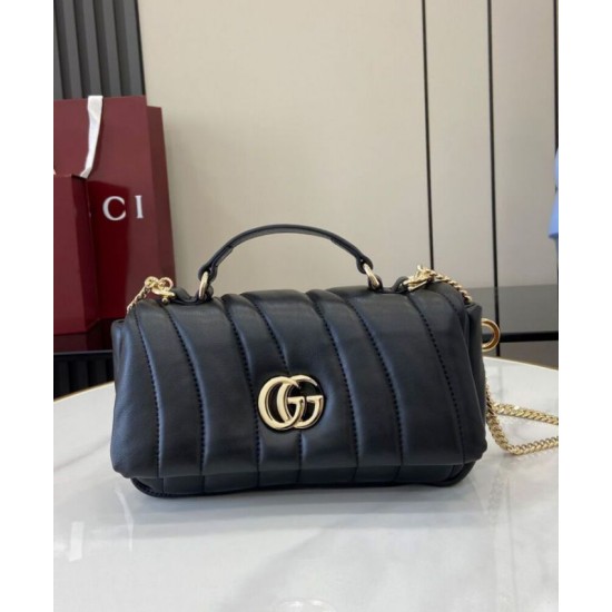 Migliore Repliche Borsa Mini con Manico Superiore Gucci GG Milano Nero Economiche Outlet Online