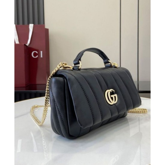 Migliore Repliche Borsa Mini con Manico Superiore Gucci GG Milano Nero Economiche Outlet Online