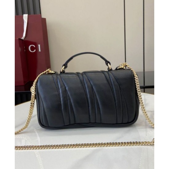 Migliore Repliche Borsa Mini con Manico Superiore Gucci GG Milano Nero Economiche Outlet Online