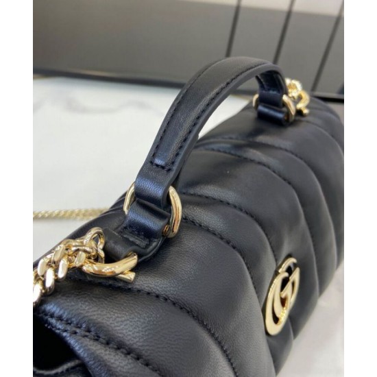 Migliore Repliche Borsa Mini con Manico Superiore Gucci GG Milano Nero Economiche Outlet Online