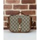 Replica perfetta Borsa a tracolla mini Gucci con stemma GG 815211 Caffè Imitazione Outlet Online