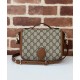 Replica perfetta Borsa a tracolla mini Gucci con stemma GG 815211 Caffè Imitazione Outlet Online