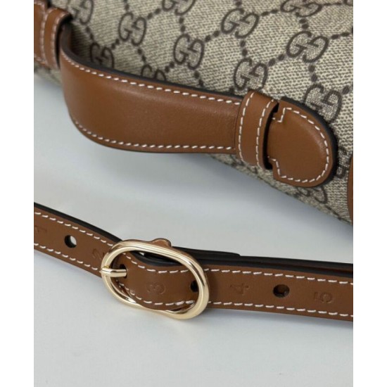 Replica perfetta Borsa a tracolla mini Gucci con stemma GG 815211 Caffè Imitazione Outlet Online