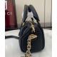 Perfette Qualità Repliche Borsa con manico superiore Super Mini Gucci GG Emblem 815256 Nera Imitazione