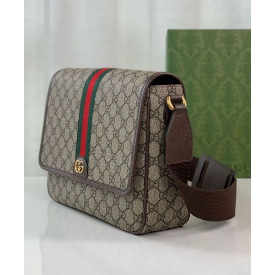 Replica perfetta Borsa Messenger Gucci Ophidia Media 761741 Caffè Scuro Imitazione Outlet Online