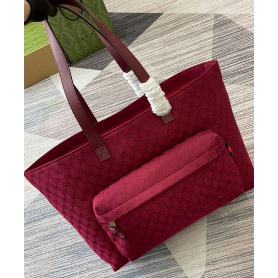Miglior Falso Borsa Tote Gucci Grande GG 802166 Rosso Economiche Premium