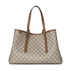 Replica perfetta Borsa tote media Gucci GG Emblem 815213 Caffè Imitazione Outlet Online