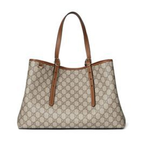 Replica perfetta Borsa tote media Gucci GG Emblem 815213 Caffè Imitazione Outlet Online