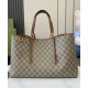 Replica perfetta Borsa tote media Gucci GG Emblem 815213 Caffè Imitazione Outlet Online
