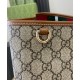 Replica perfetta Borsa tote media Gucci GG Emblem 815213 Caffè Imitazione Outlet Online